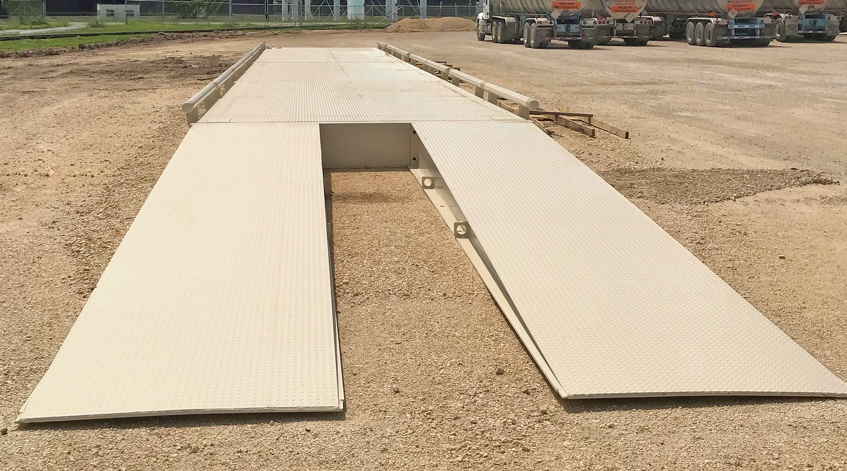 Færanleg bílavog í notkun